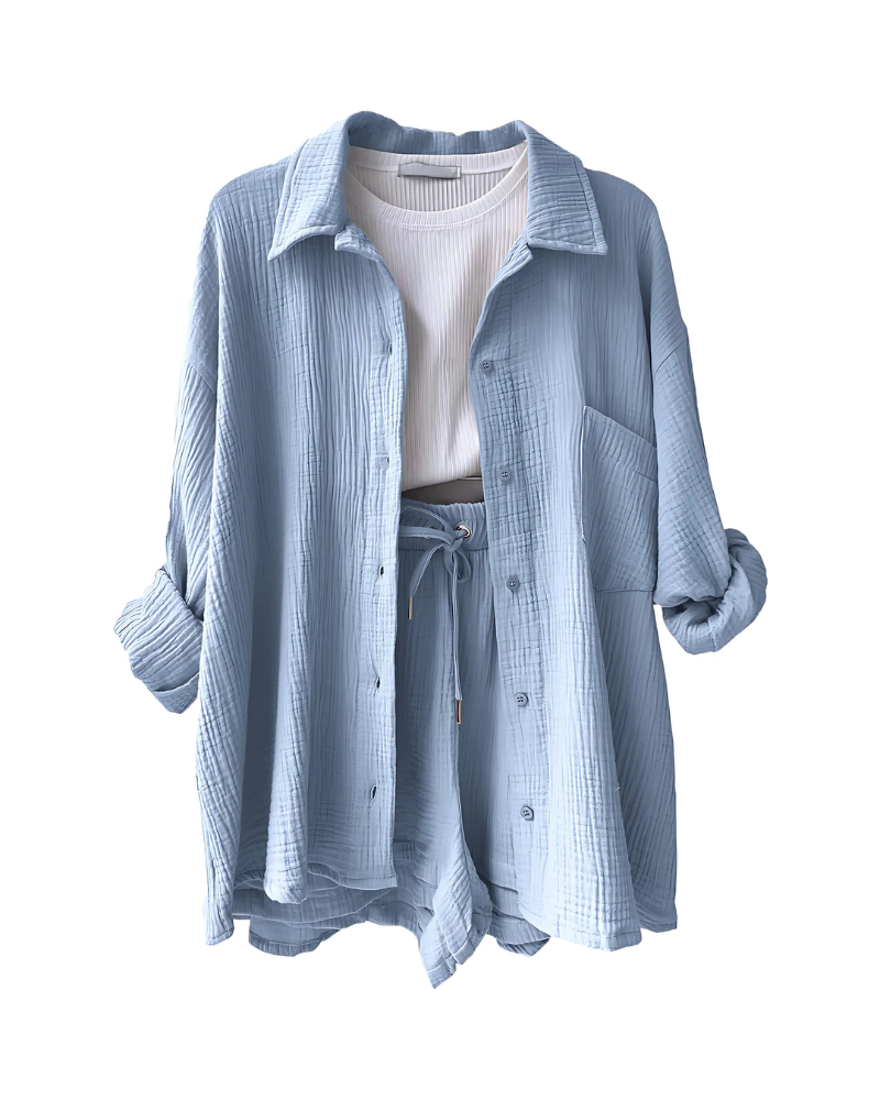 Maylee | Button-Up Shorts Set