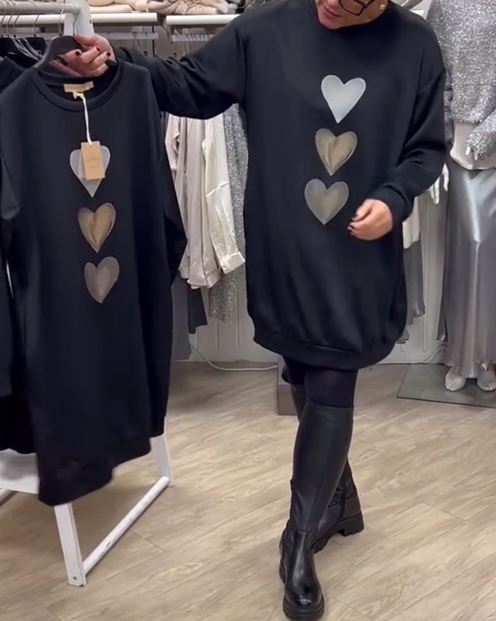 Hanah™ | Heart Print Pullover