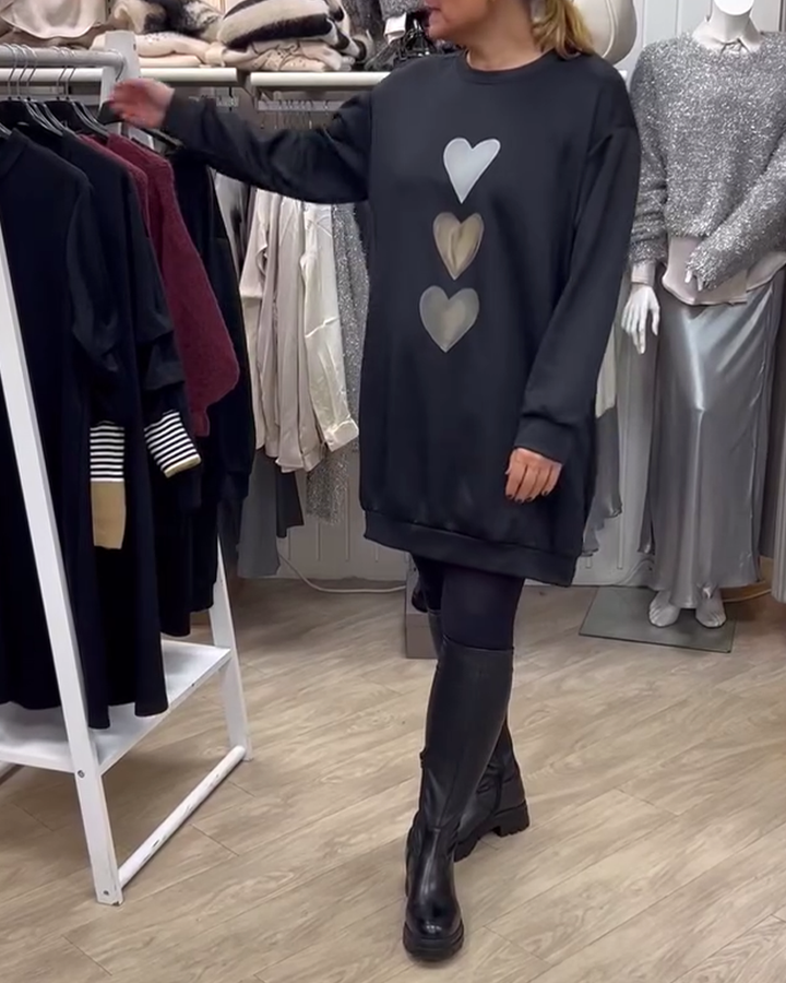 Hanah™ | Heart Print Pullover