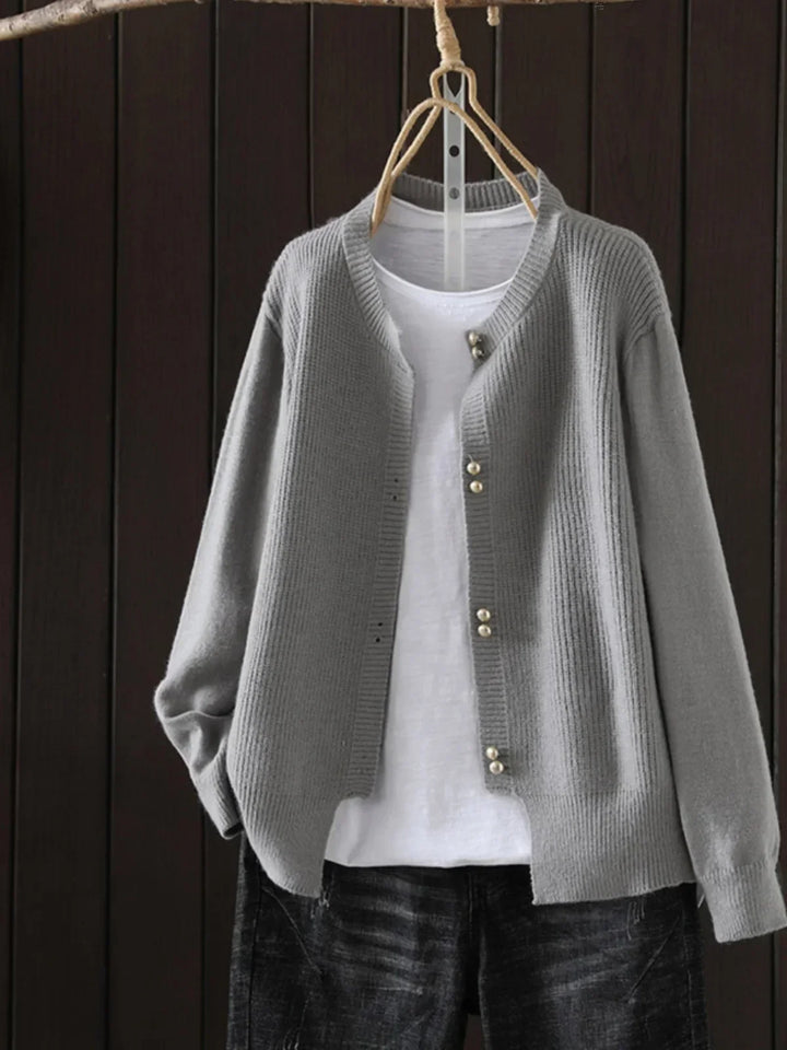 Elara| Pearl-Button Cardigan