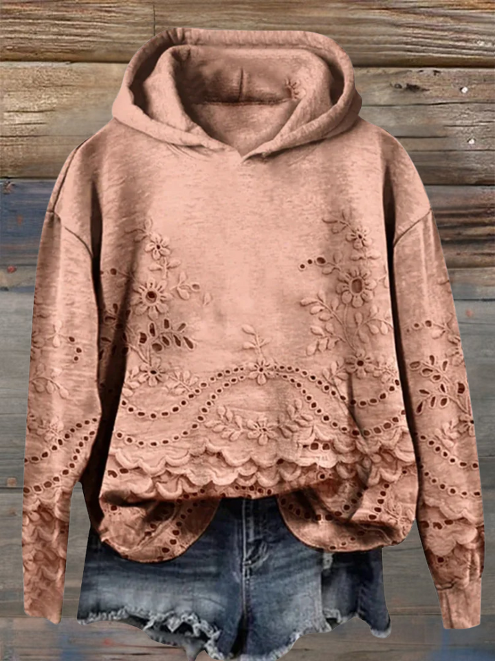 Rosa™ | Lace-Trim Charm Hoodie