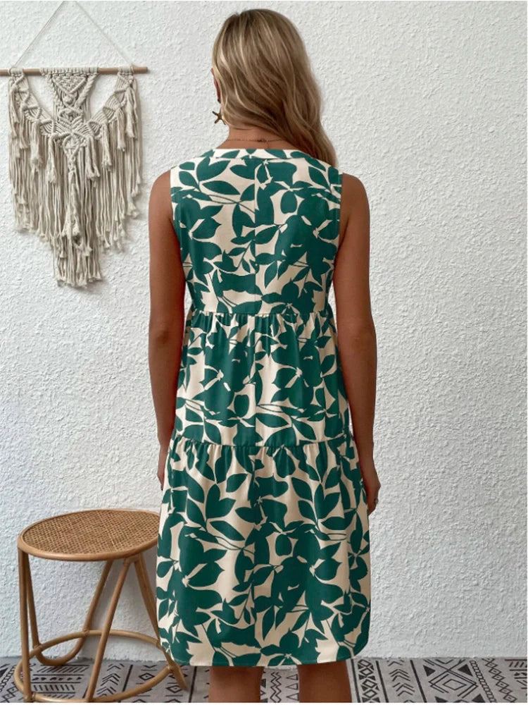 Avery | Comfortable V-Neck Print Dress