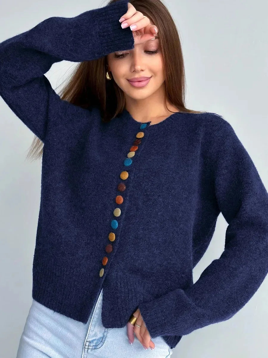 Noelle| Button-accent Cardigan