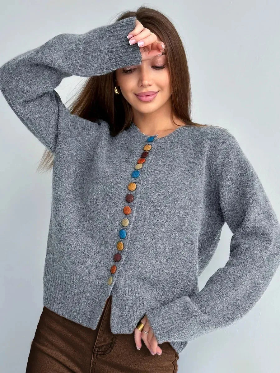 Noelle| Button-accent Cardigan