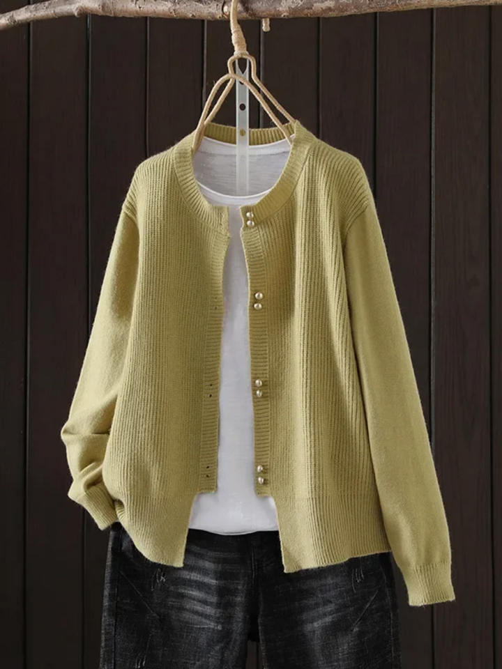 Elara| Pearl-Button Cardigan