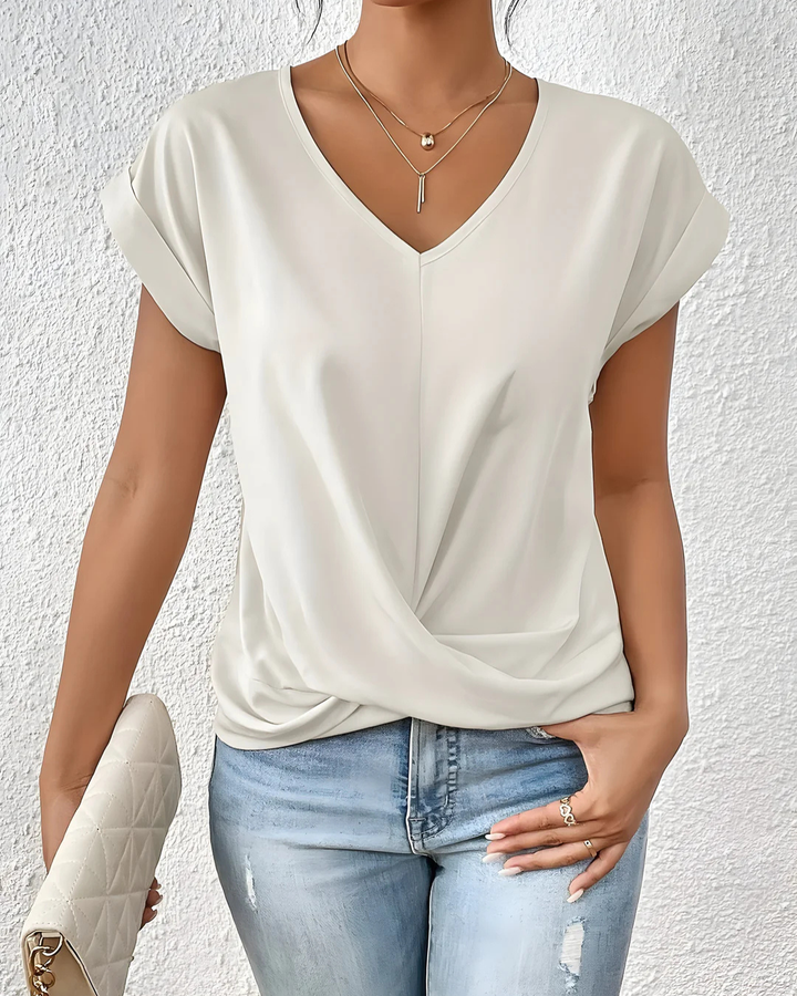 Kathrina | Twist Front V-Neck Top