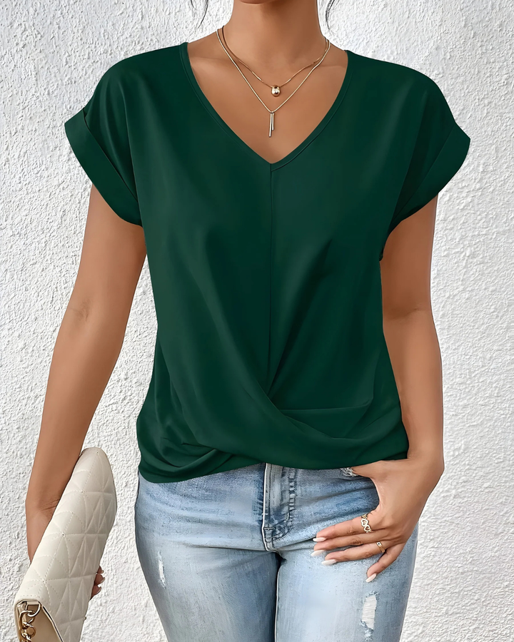 Kathrina | Twist Front V-Neck Top
