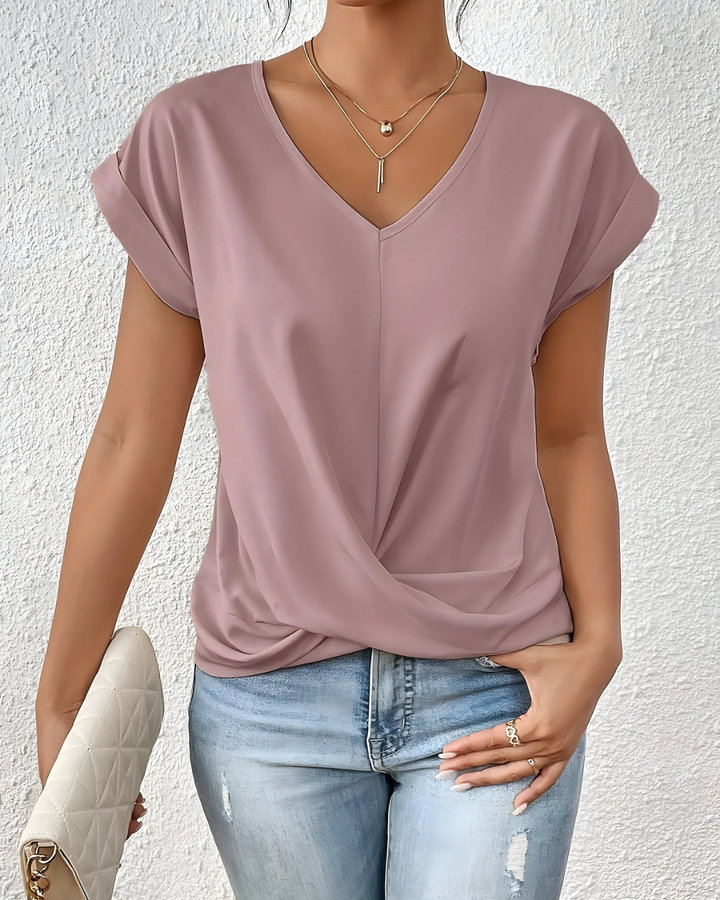 Kathrina | Twist Front V-Neck Top